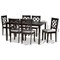 Baxton Studio Verner Modern and Contemporary Grey Fabric and Dark Brown Finished Wood  7-Piece Dining Set 186-10532-10519-Zoro - alternate 8